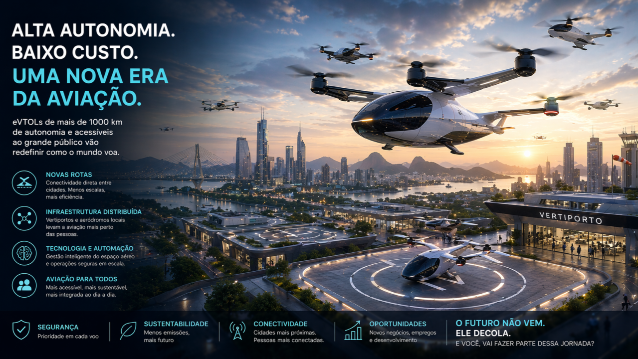 Alta autonomia, baixo custo e eVTOLs: estamos diante de uma nova era da aviação?